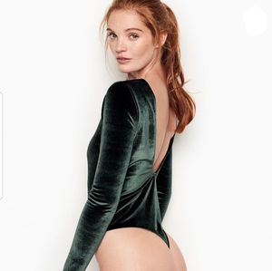 Victoria's Secret Velvet Glitter Bodysuit